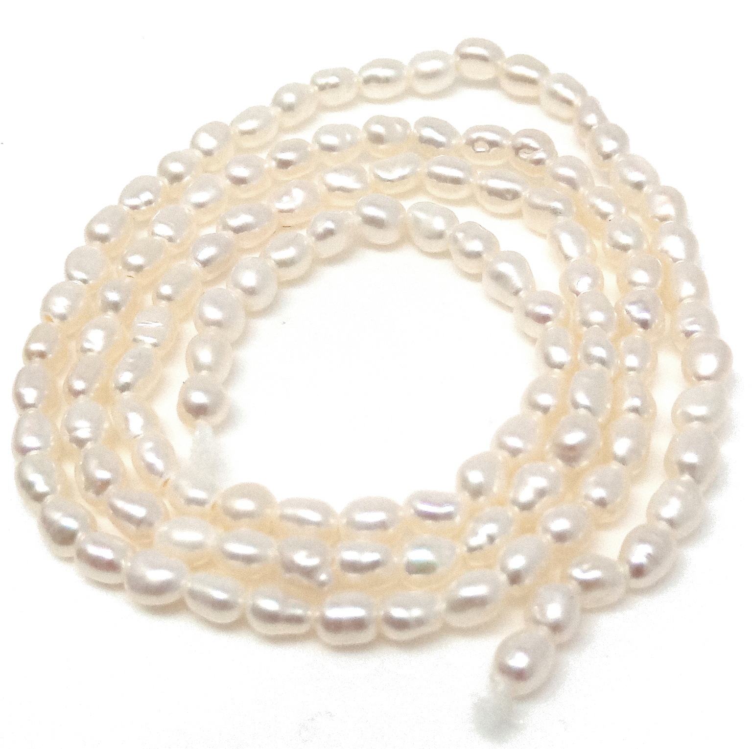 White 3-3.5mm Elliptical Pearls